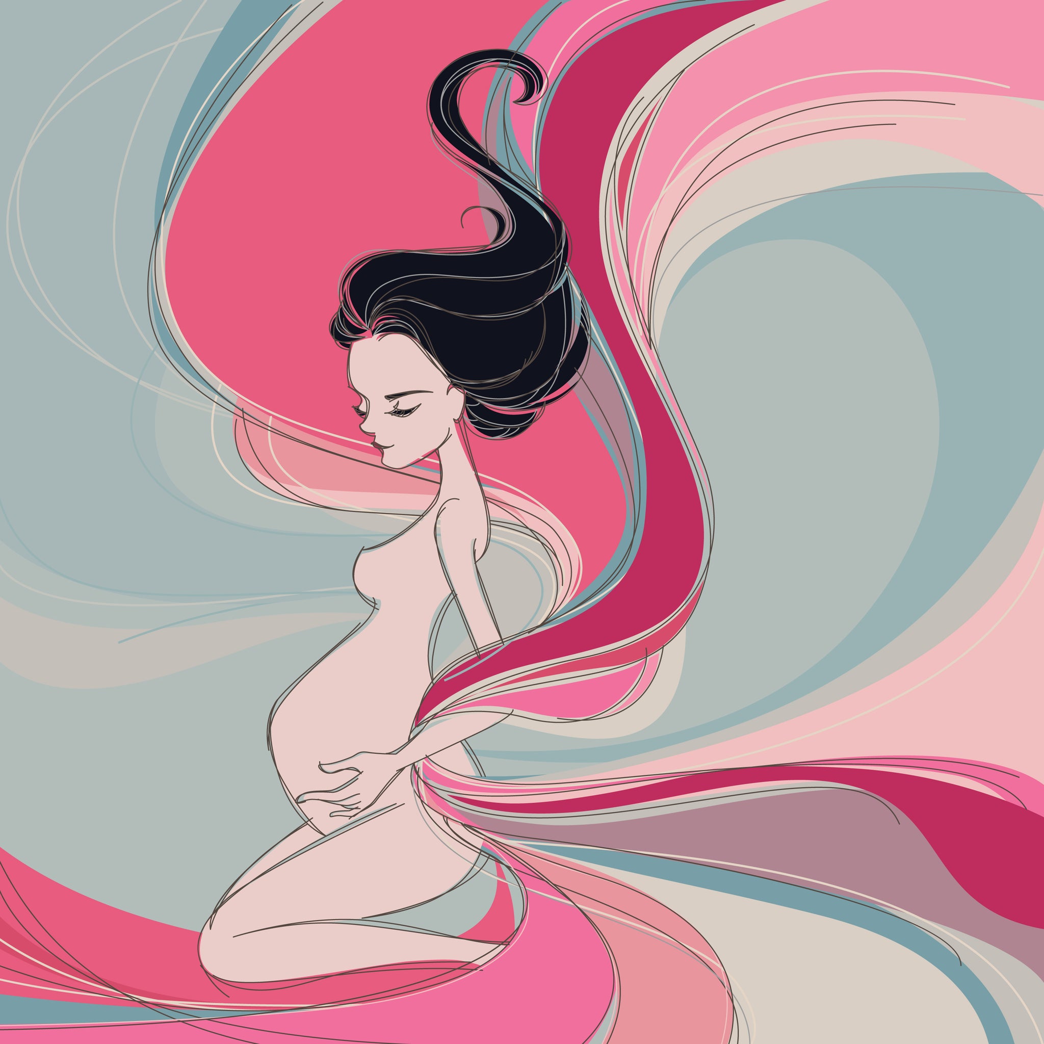 illustration of pregnant woman