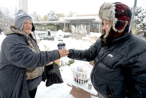 image of adults outside in winter