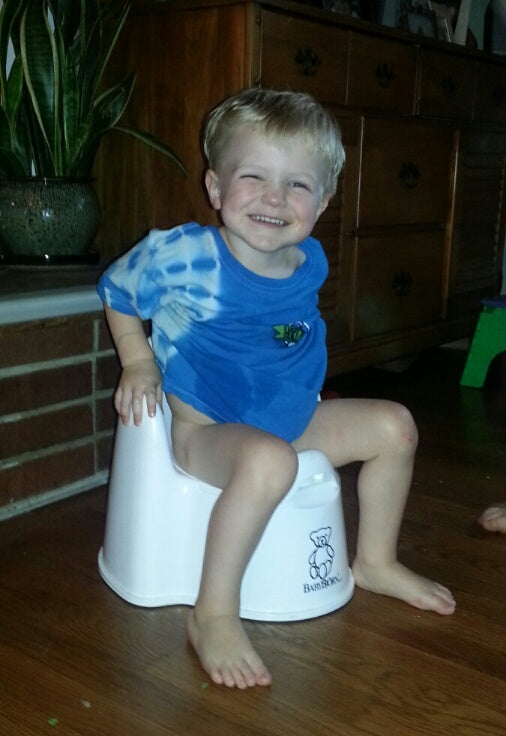 image of child on training potty