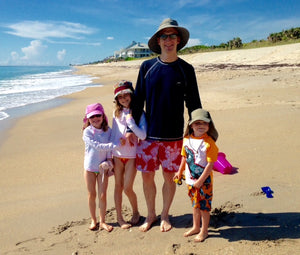 image of family on beach