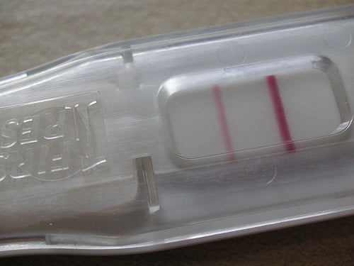 image of positive pregnancy test