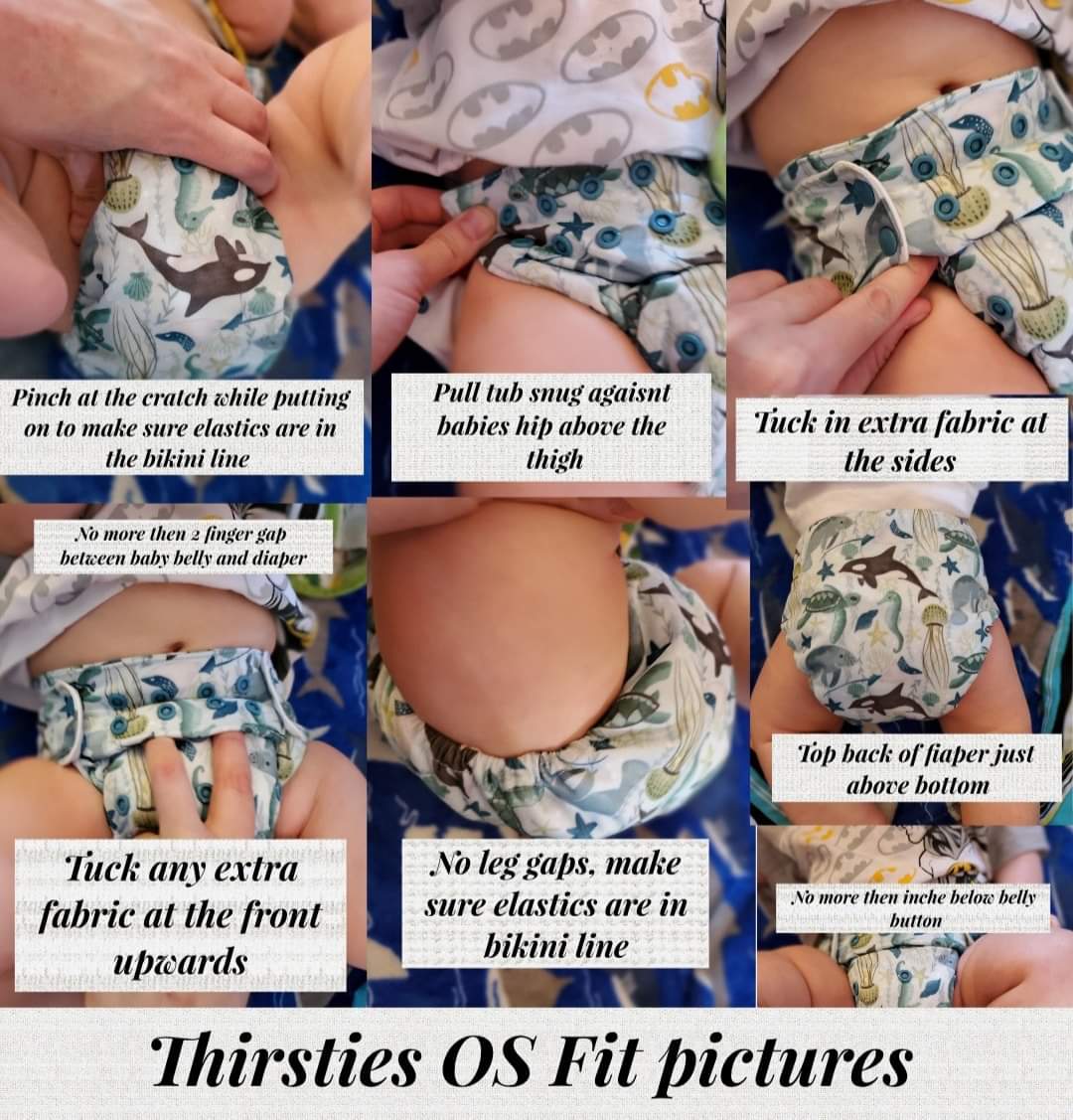 image of assorted views of diaper on baby