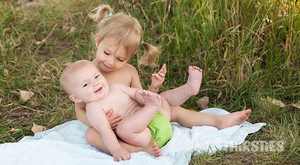 image of kids in cloth diapers