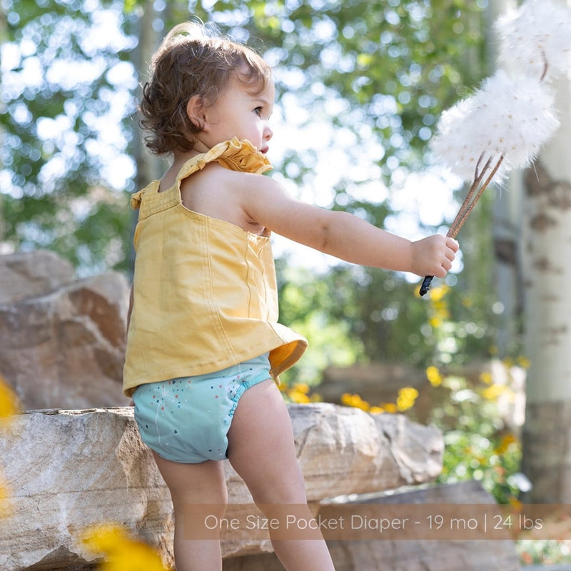 -Image of Thirsties One Size Pocket Diaper in Blowing Kisses