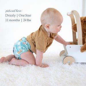 -Image of Baby wearing a One SIze Pocket Diaper in Drizzly