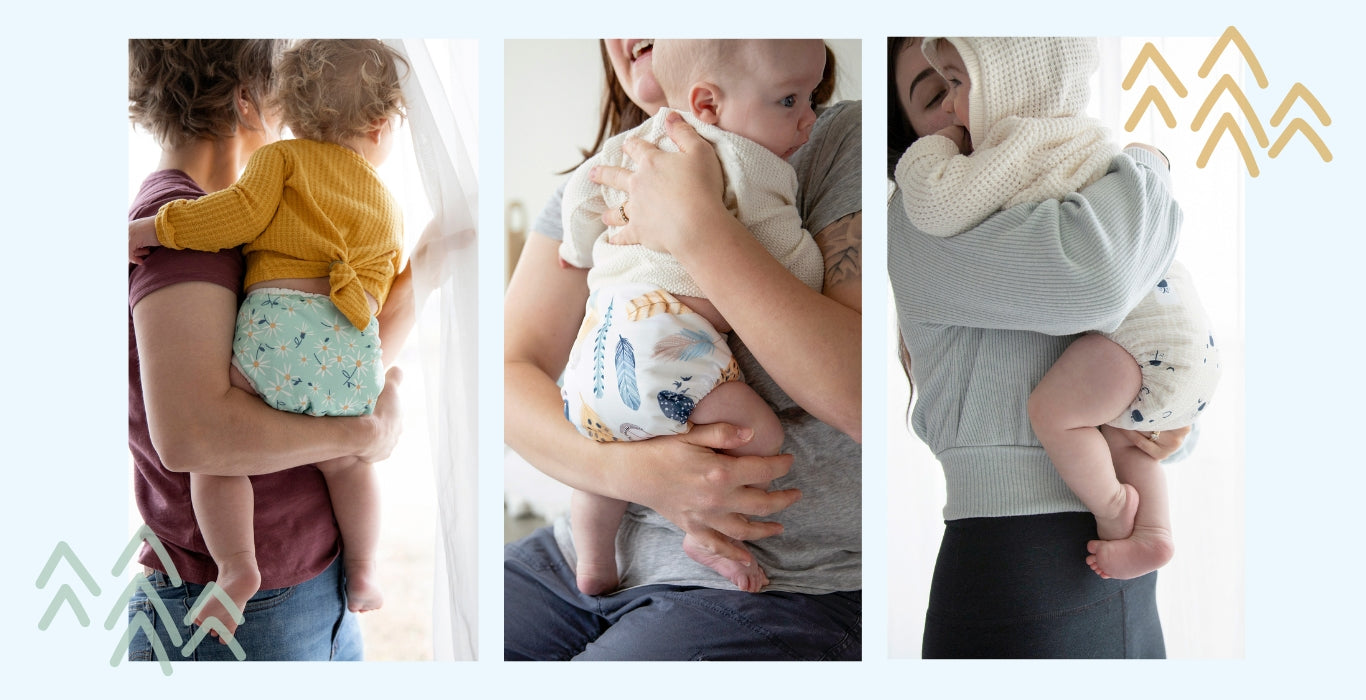 Image of babies wearing Thirsties Cloth Diapers in our Forest Finds Collection