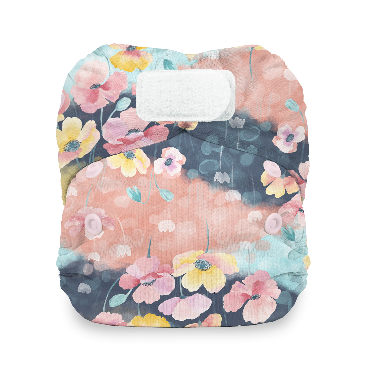 Thirsties Newborn All in One Cloth Diaper with Hook and Loop closures in Poppy
