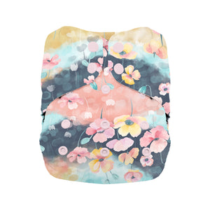 Thirsties One Size All in One Cloth Diaper with Snap closures in Poppy