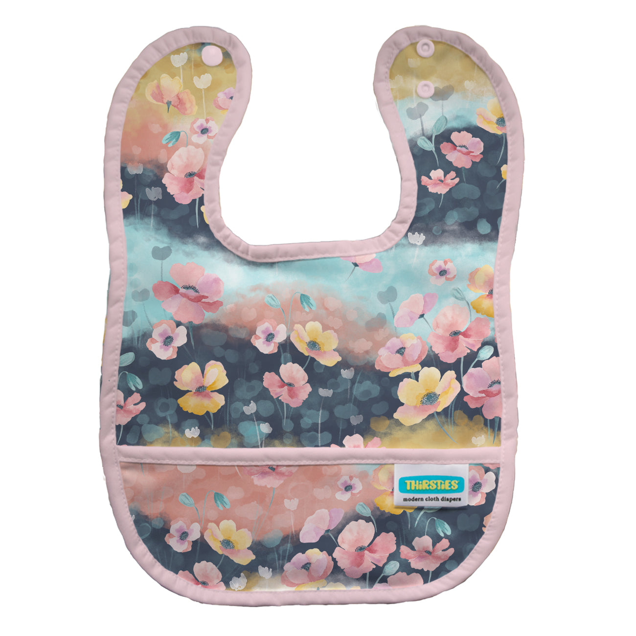 Thirsties Pocket Bib in Poppy