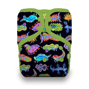 Image of Thirsties Natural Pocket Diaper with snaps in Sea Parade
