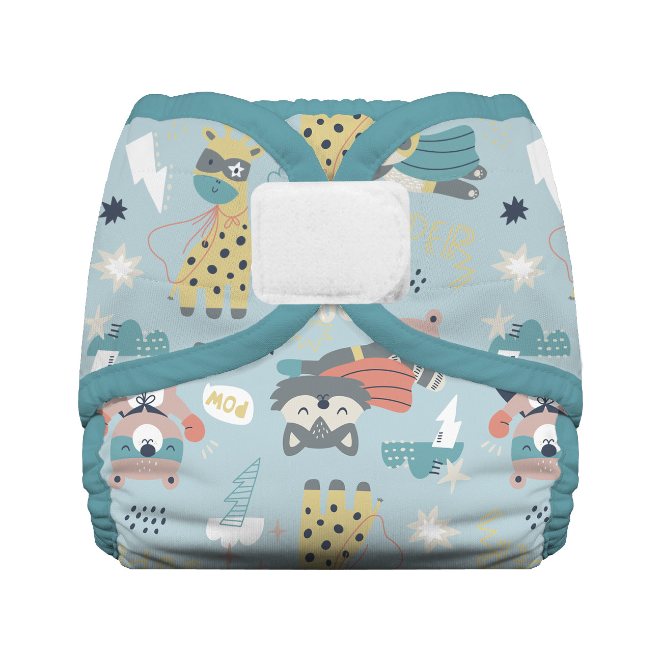 Thirsties Cloth Diaper Cover with hook and loop closures in Super Hero