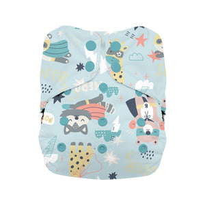 Thirsties One Size All in One Cloth Diaper with Snap closures in Super Hero