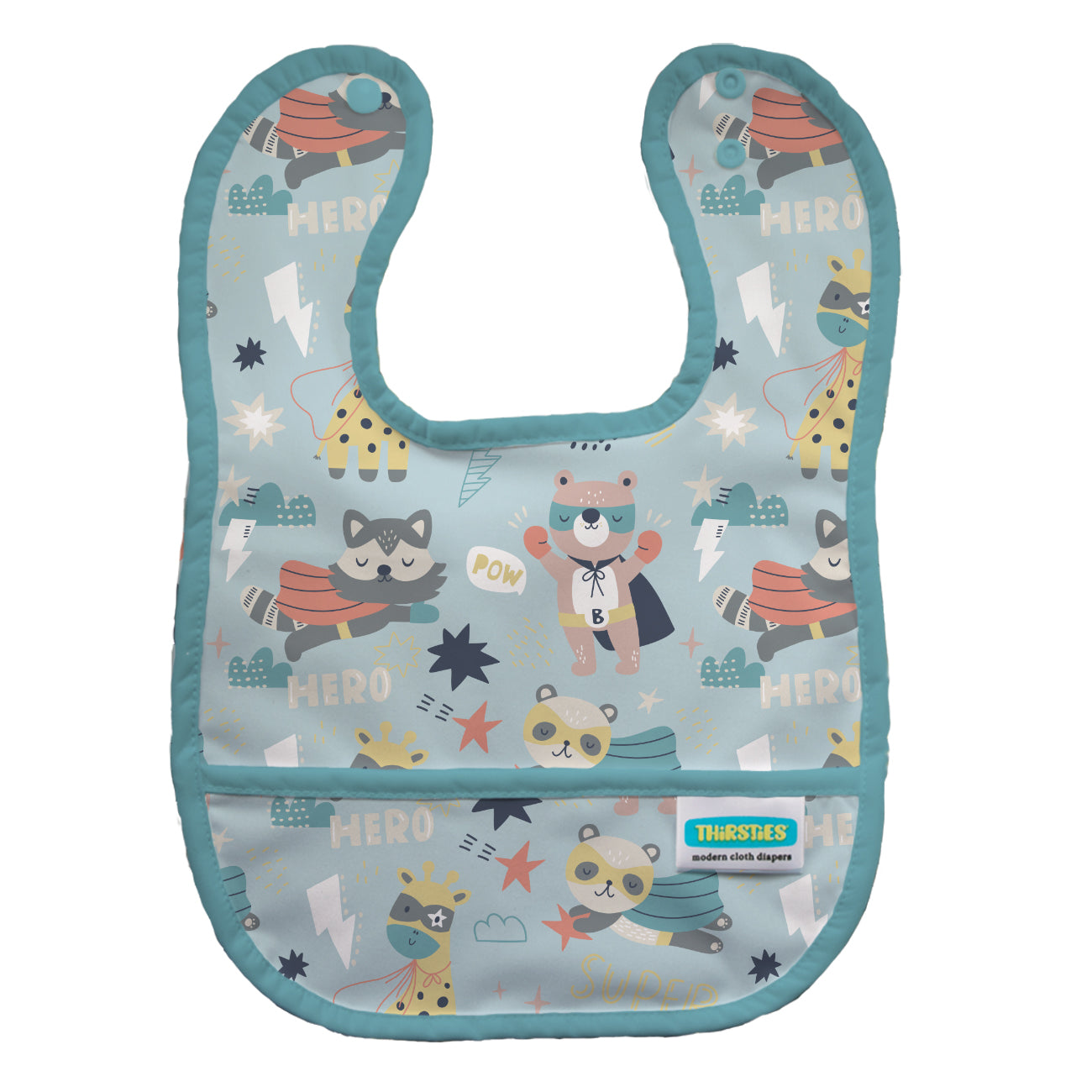 Thirsties Pocket Bib in Super Hero