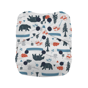 Thirsties All in One Cloth DIaper One Size with Snaps in Adventure Trail