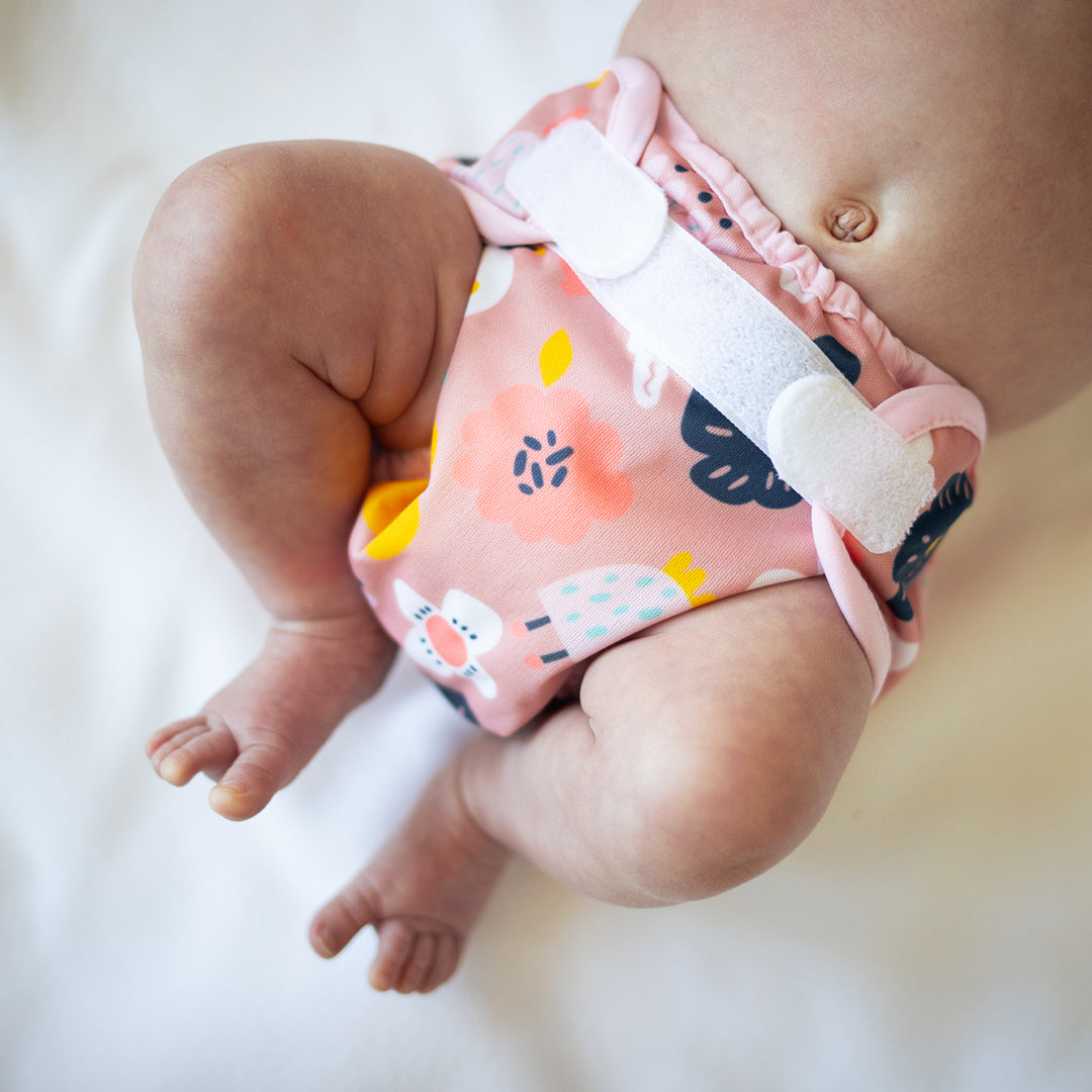 -Image of Thirsties Diaper Cover with Hook and Loop Closures in Bloomy
