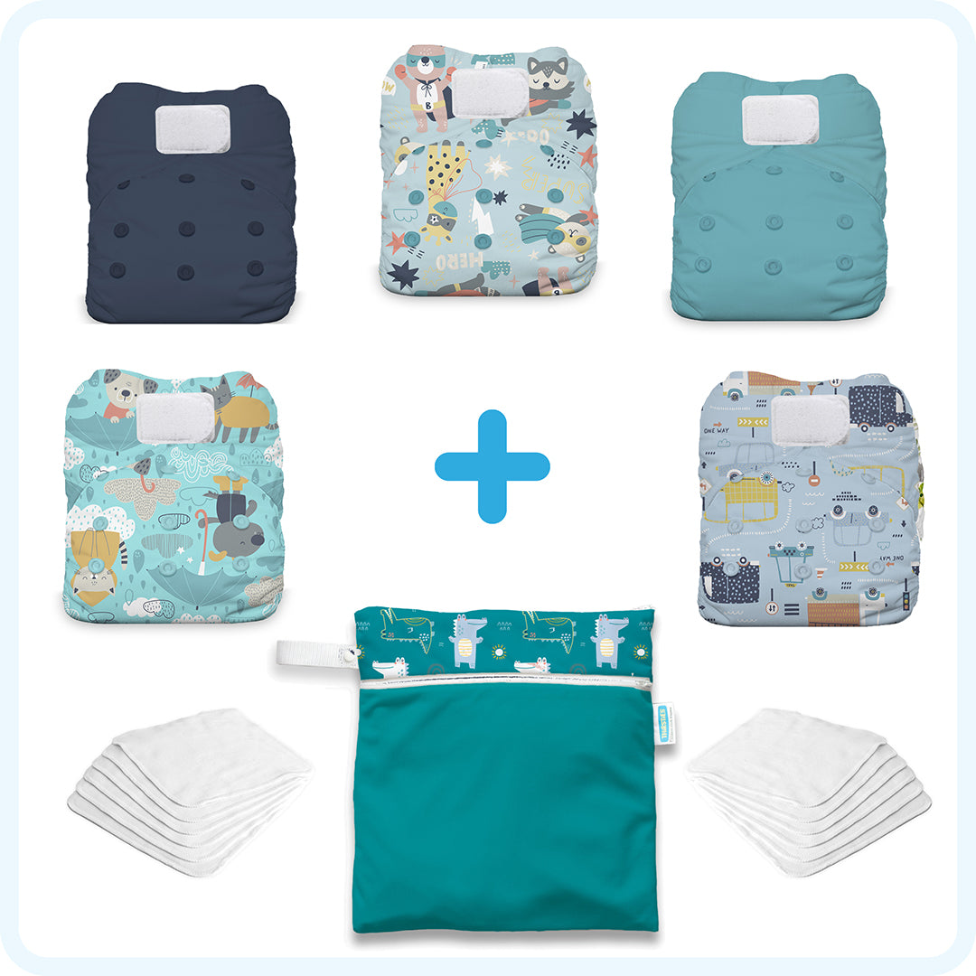 -Image of Thirsties caregiver package in cool colors