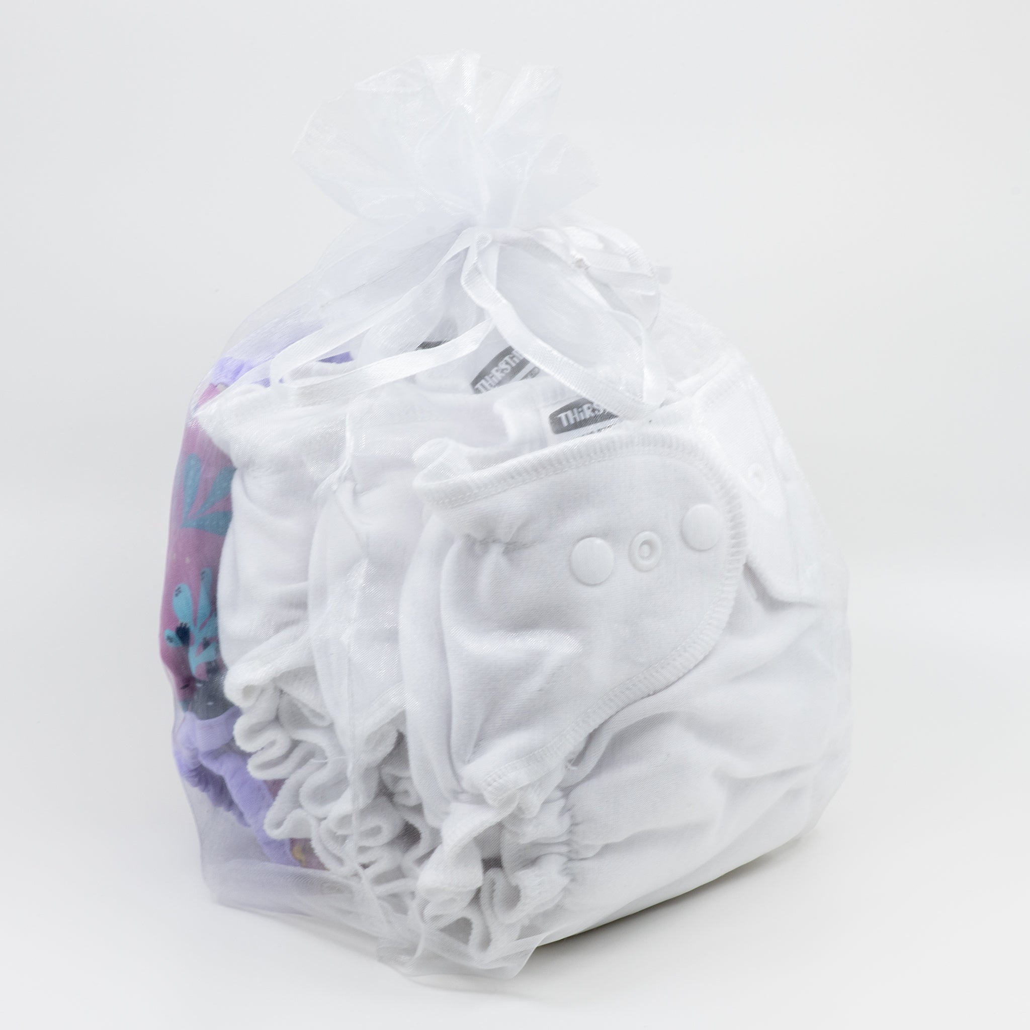 -Image of Duo Duet Cloth Package which includes 3 Duo Fitted Diapers and 1 Duo Wrap