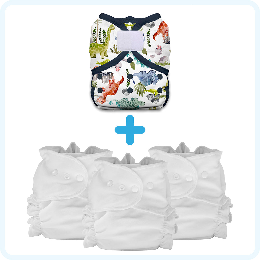 Thirsties Cloth Diapers Duo Duet Pack Dino-rawr Hook and Loop