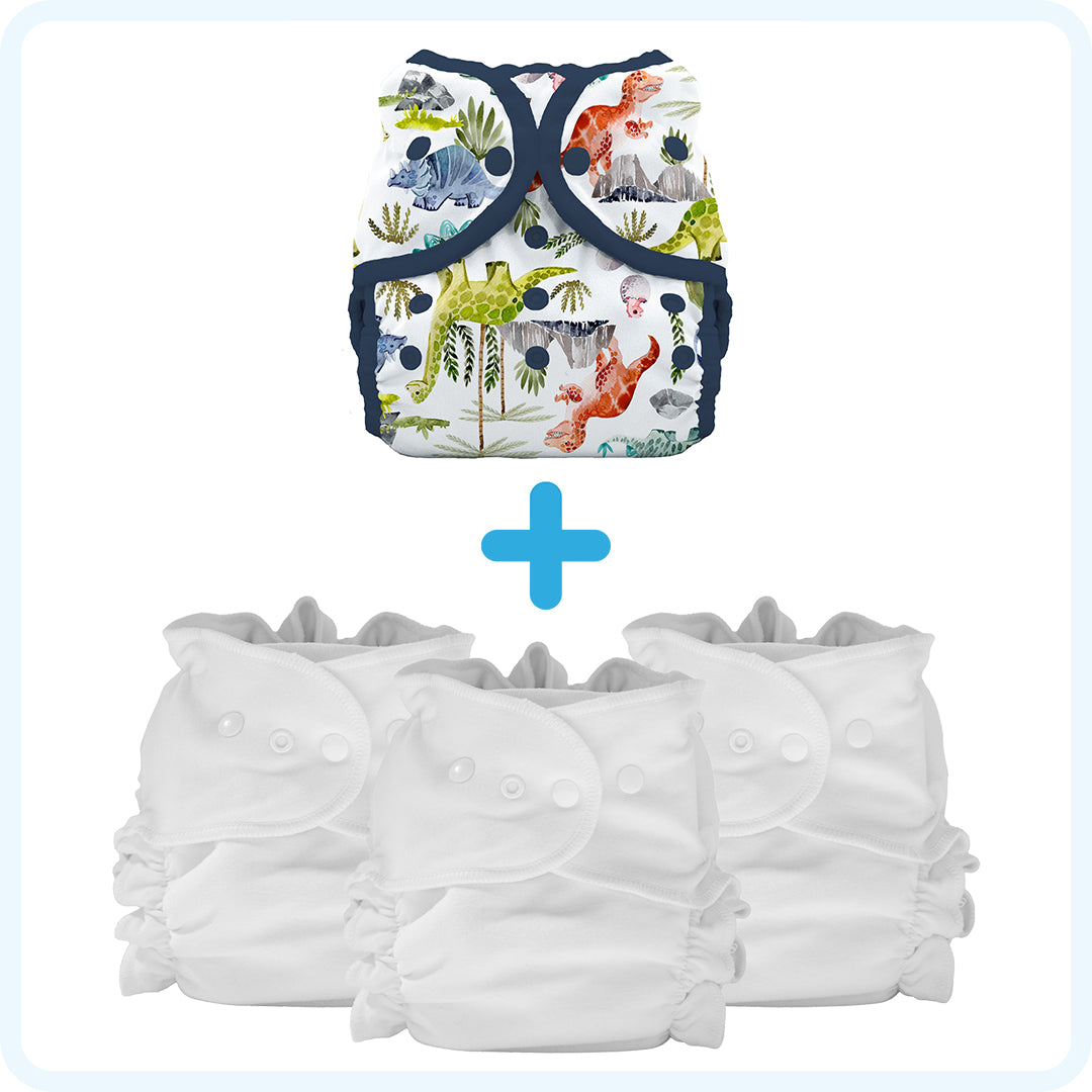 Thirsties Cloth Diapers Duo Duet Pack Dino-rawr Snaps