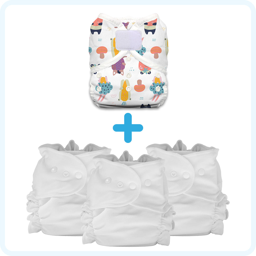 Thirsties Cloth Diapers Duo Duet Pack Harvest Helpers Hook and Loop