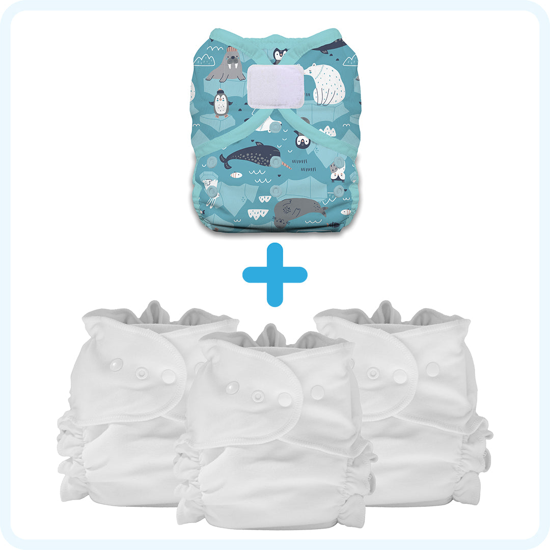 Thirsties Cloth Diapers Duo Duet Pack Ice Flow Hook and Loop