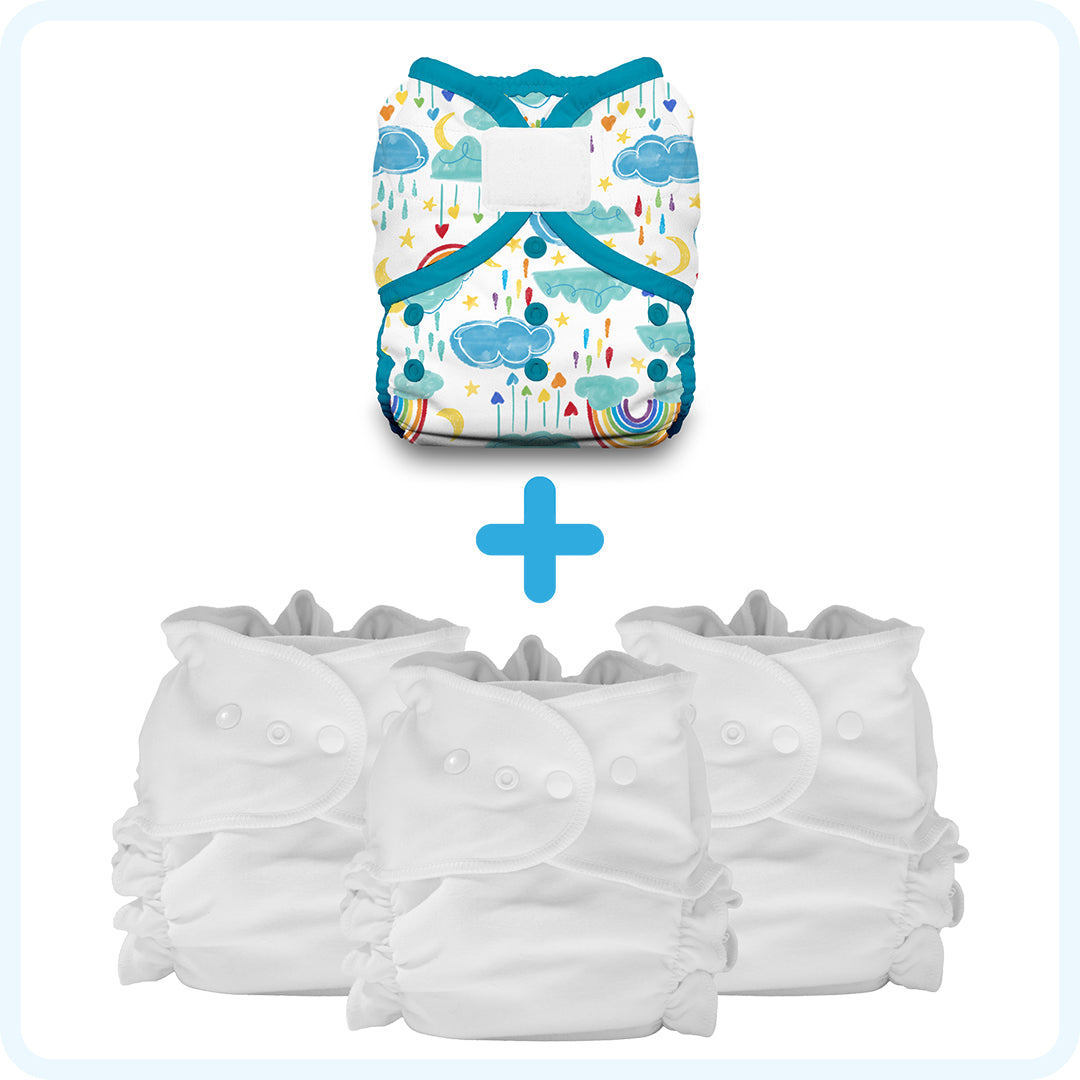 Thirsties Cloth Diapers Duo Duet Pack Rainbow Hook and Loop