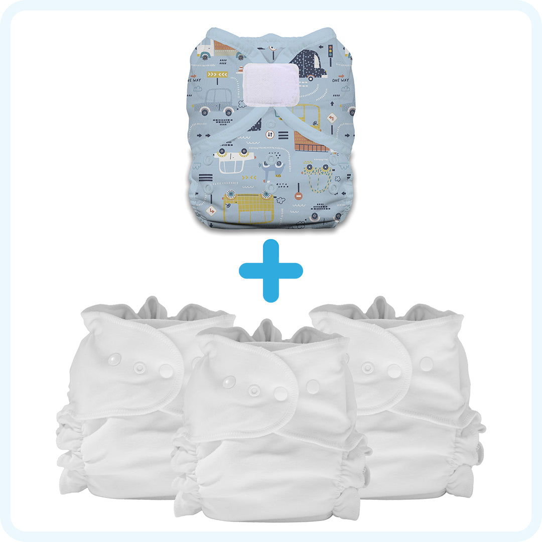 Thirsties Cloth Diapers Duo Duet Pack Traffic Jam Hook and Loop