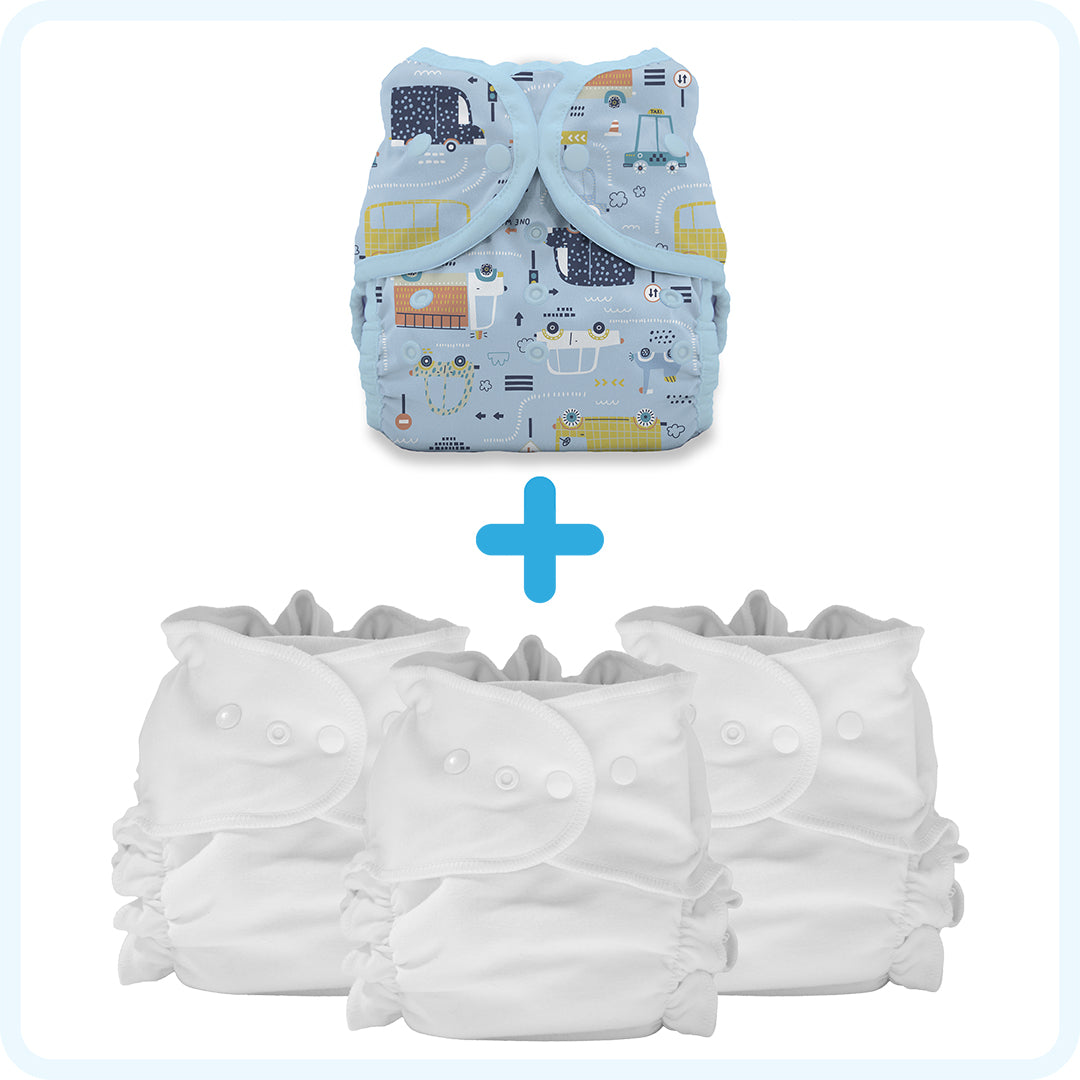 Thirsties Cloth Diapers Duo Duet Pack Traffic Jam Snaps