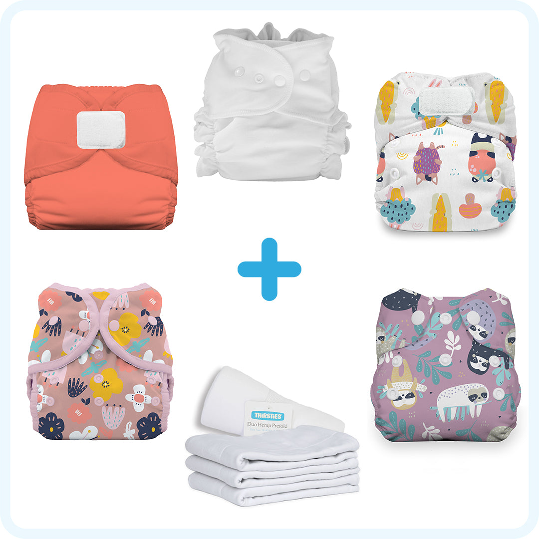 -Image of Newborn Cloth Diaper Sampler Pack in Warm Colors