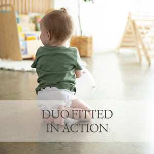 -Image of Thirsties Duo Fitted Diaper a video of the diaper in action