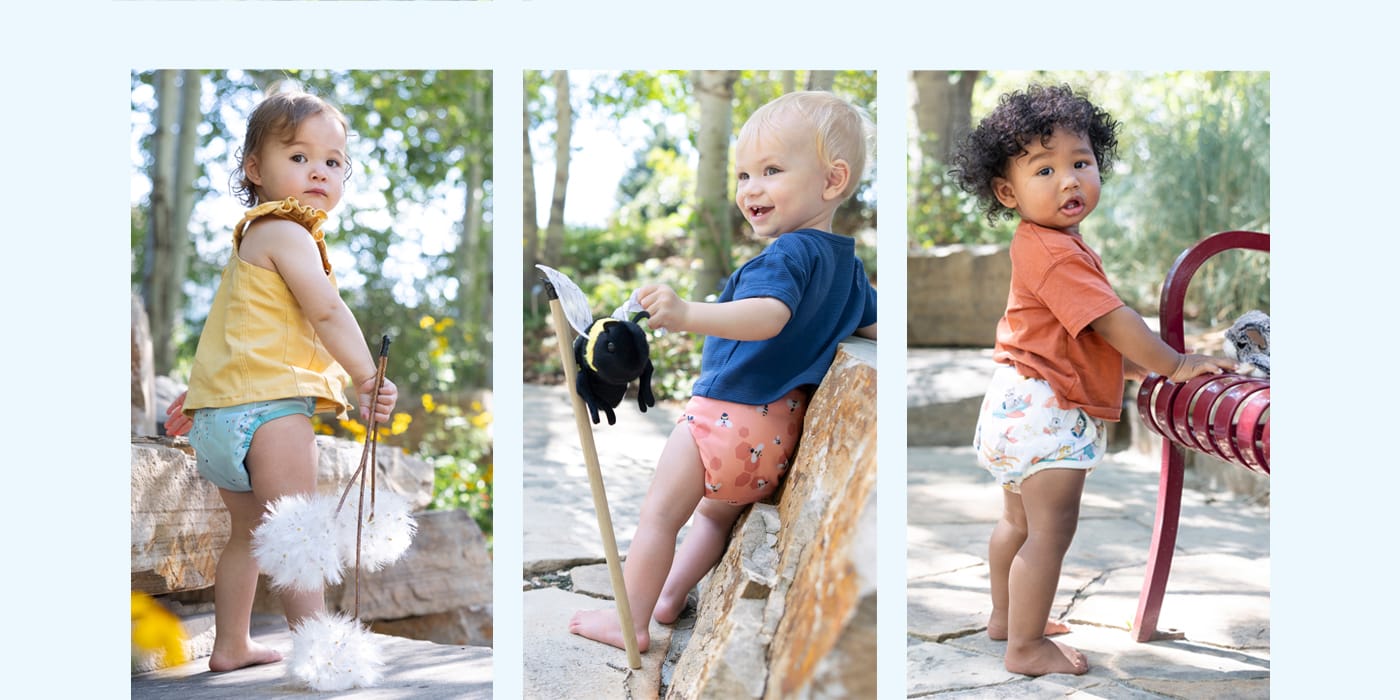 Image of babies wearing Thirsties Take Flight Collection