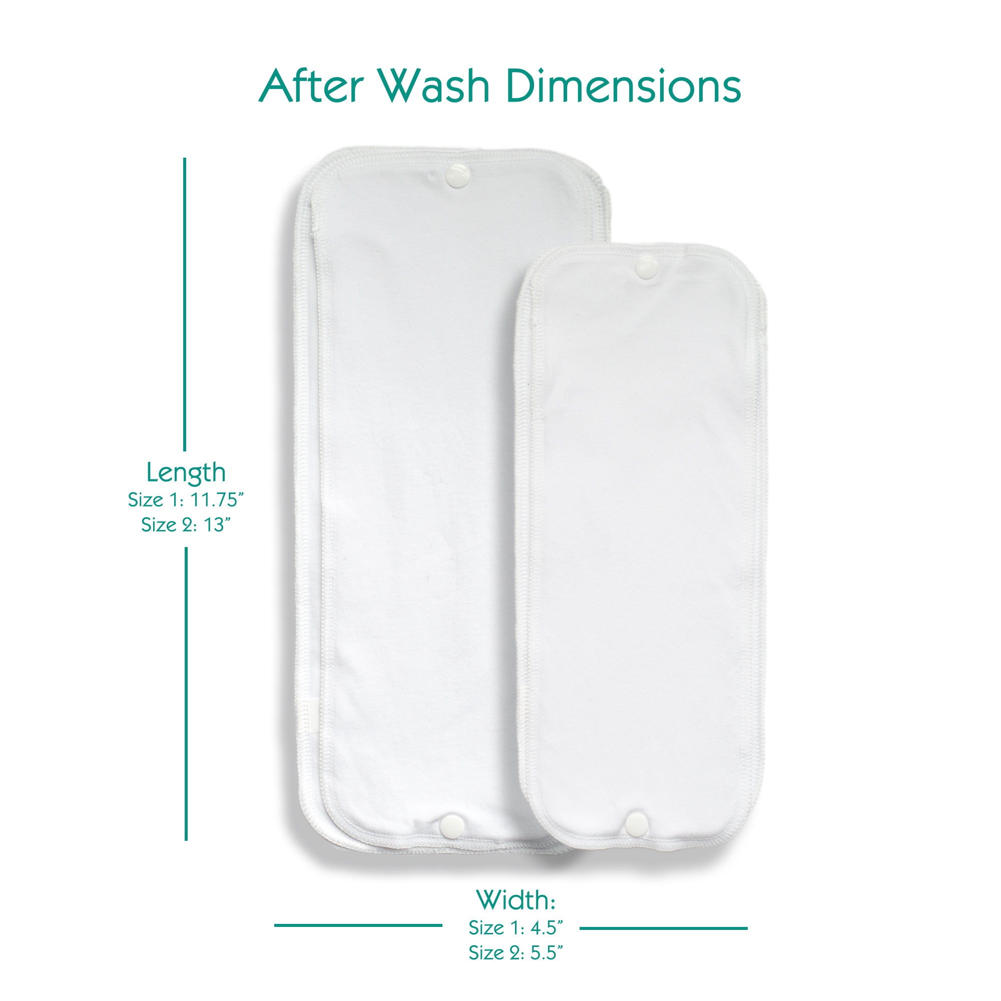 -Image of Thirsties Natural Duo Insert after wash dimensions
