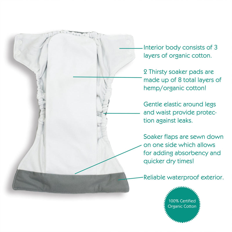 -Image of Thirsties Cloth Diapers Natural One Size All In One