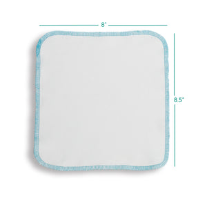 -image of organic cotton wipes dimensions 8" x 8.5"