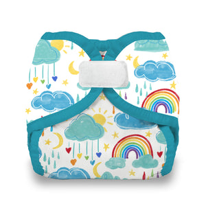 Image of Thirsties Diaper Cover Hook & Loop Newborn/Preemie Rainbow