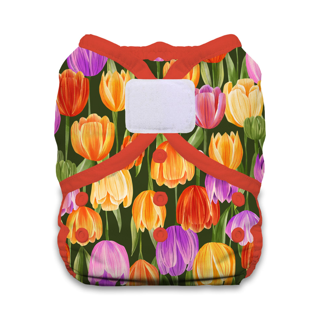 Image of Thirsties Duo Wrap in Tulips with hook and loop