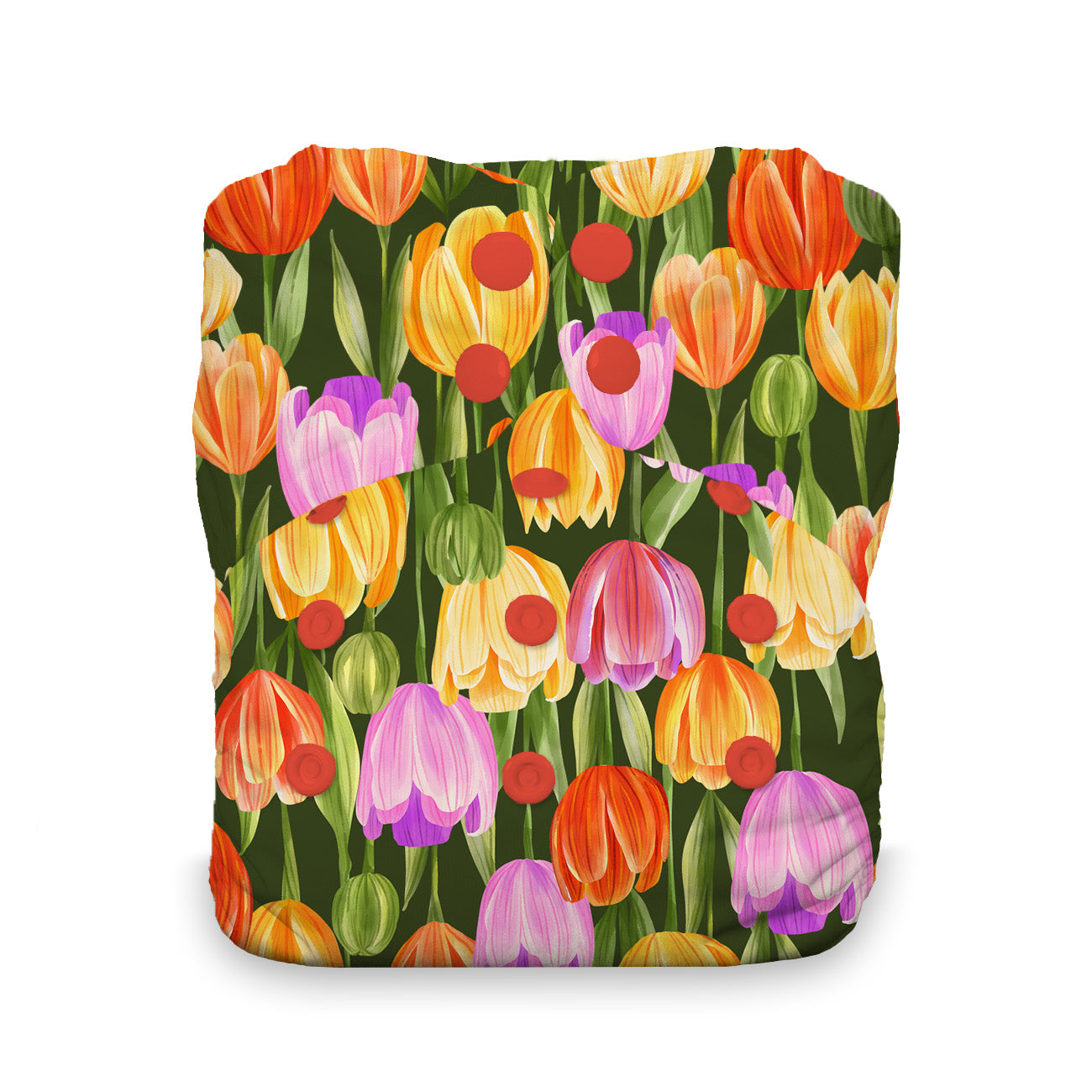 Image of Thirsties One Size All in One in Tulips with snaps